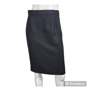 Louis Feraud A-line Black Wool Skirt Size 6
